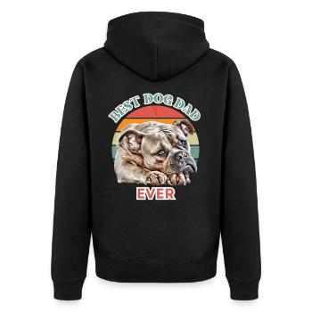 BEST DOG DAD Bulldog Dog Dogs Vieux Anglais - Veste à capuche bio Premium Unisexe - noir - Dos - Nico (187cm)