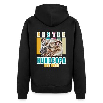 MEILLEUR CHIEN GRAND-PÈRE Bouledogue Chien Chiens Vieil Anglais - Veste à capuche bio Premium Unisexe - noir - Dos - Nico (187cm)