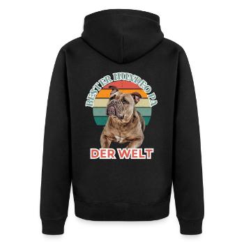 MEILLEUR CHIEN GRAND-PÈRE Bouledogue Chien Chiens Vieil Anglais - Veste à capuche bio Premium Unisexe - noir - Dos - Nico (187cm)