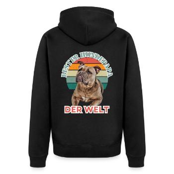 BEST DOG DAD Bulldog Dog Dogs Vieux Anglais - Veste à capuche bio Premium Unisexe - noir - Dos - Nico (187cm)