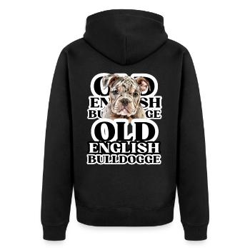 OLD ENGLISH BULLDOG Chien Chiens Bouledogue - Veste à capuche bio Premium Unisexe - noir - Dos - Nico (187cm)