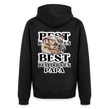 BEST BULLDOGS PAPA I cadeau de propriétaire de chien - Veste à capuche bio Premium Unisexe - noir - Dos - Nico (187cm)
