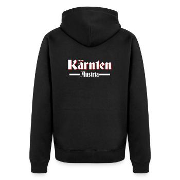 Kärnten - Unisex Premium Bio Zip Hoodie - Schwarz - Hinten - Nico (187cm)