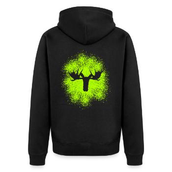 Majestic moose head for outdoor fans and hunters - Unisex Premium Organic Zip Hoodie - black - Back - Nico (187cm)