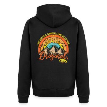 April 2005 April Anniversary 2005 April Original - Unisex Premium Organic Zip Hoodie - black - Back - Nico (187cm)