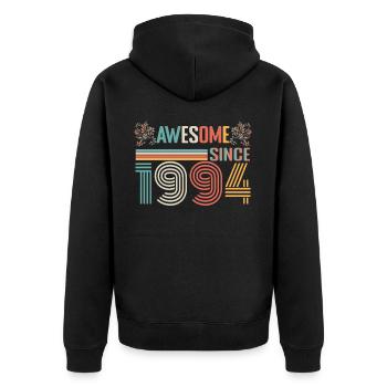 1994 anniversary since 1994 Vintage 1994 - Unisex Premium Organic Zip Hoodie - black - Back - Nico (187cm)