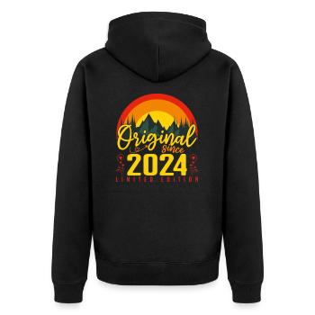 Anniversaire 2024 Anniversaire né en 2024 cadeau - Veste à capuche bio Premium Unisexe - noir - Dos - Nico (187cm)