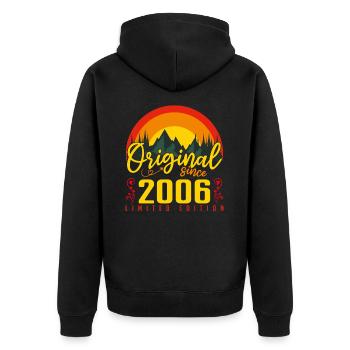 Anniversaire 2006 Anniversaire né en 2006 cadeau - Veste à capuche bio Premium Unisexe - noir - Dos - Nico (187cm)