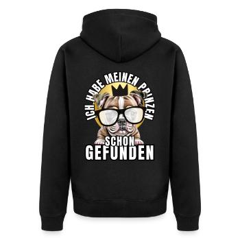 PRINCES FOUND - BULLDOG chien CHIENS - Veste à capuche bio Premium Unisexe - noir - Dos - Nico (187cm)