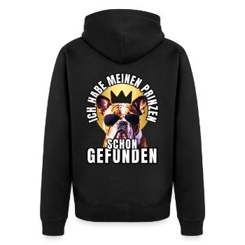 PRINCES FOUND - BULLDOG chien CHIENS - Veste à capuche bio Premium Unisexe - noir - Dos - Nico (187cm)