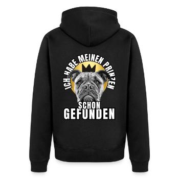 PRINCES FOUND - BULLDOG chien CHIENS - Veste à capuche bio Premium Unisexe - noir - Dos - Nico (187cm)