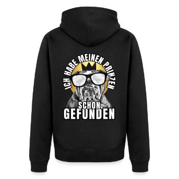 PRINCES FOUND - BULLDOG chien CHIENS - Veste à capuche bio Premium Unisexe - noir - Dos - Nico (187cm)