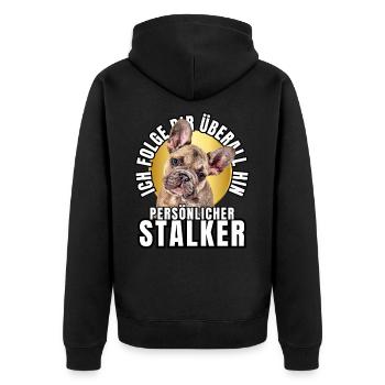 CHIEN DE CHASSE PERSONNEL CHIEN BOULEDOGUE - Veste à capuche bio Premium Unisexe - noir - Dos - Nico (187cm)