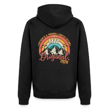 May 2020 May Anniversary 2020 May Original - Unisex Premium Organic Zip Hoodie - black - Back - Nico (187cm)