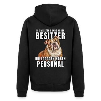 Les bouledogues ont des chiens de bouledogue personnels - Veste à capuche bio Premium Unisexe - noir - Dos - Nico (187cm)