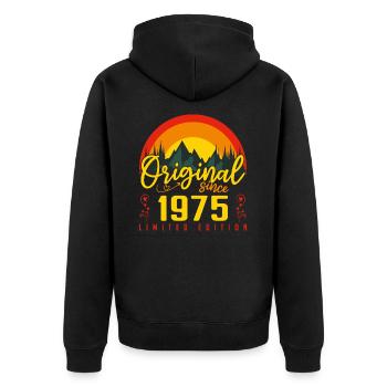 1975 Birthday Gift 1975 Birthday - Unisex Premium Organic Zip Hoodie - black - Back - Nico (187cm)