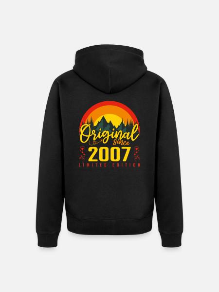 2007 Birthday Gift 2007 Birthday - Unisex Premium Organic Zip Hoodie - black