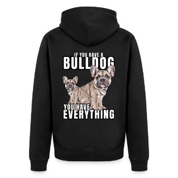 SI VOUS AVEZ UN BOULEDOGUE - bouledogue français - Veste à capuche bio Premium Unisexe - noir - Dos - Nico (187cm)