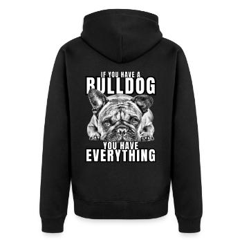 SI VOUS AVEZ UN BOULEDOGUE - Bulldog Dog CHIENS - Veste à capuche bio Premium Unisexe - noir - Dos - Nico (187cm)