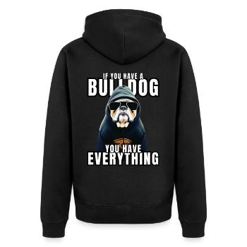 SI VOUS AVEZ UN BOULEDOGUE - Bulldog Dog CHIENS - Veste à capuche bio Premium Unisexe - noir - Dos - Nico (187cm)