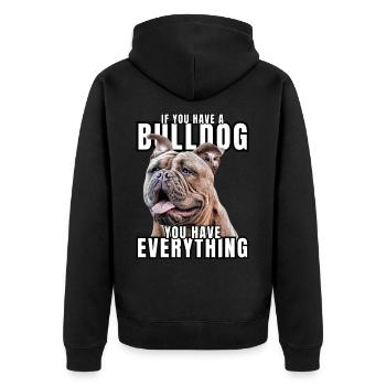 SI VOUS AVEZ UN BOULEDOGUE - Bulldog Dog CHIENS - Veste à capuche bio Premium Unisexe - noir - Dos - Nico (187cm)