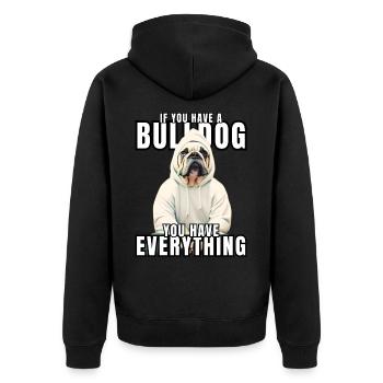 SI VOUS AVEZ UN BOULEDOGUE - Bulldog Dog CHIENS - Veste à capuche bio Premium Unisexe - noir - Dos - Nico (187cm)