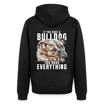 SI VOUS AVEZ UN BOULEDOGUE - Bulldog Dog CHIENS - Veste à capuche bio Premium Unisexe - noir - Dos - Nico (187cm)