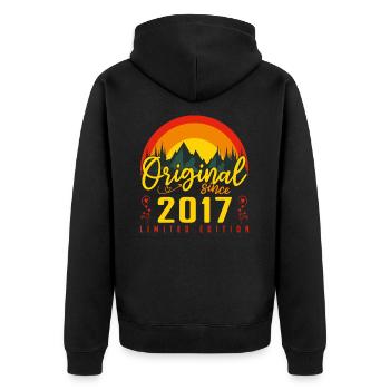 Birthday 2017 Gift 2017 Birthday - Unisex Premium Organic Zip Hoodie - black - Back - Nico (187cm)