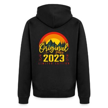 Birthday 2023 Gift 2023 Birthday - Unisex Premium Organic Zip Hoodie - black - Back - Nico (187cm)