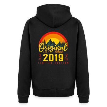 Birthday 2019 Gift 2019 Birthday - Unisex Premium Organic Zip Hoodie - black - Back - Nico (187cm)