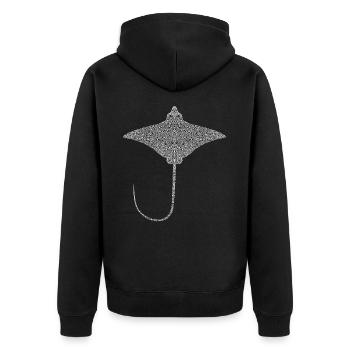 Ray – Elegant Float of the Seas - Unisex Premium Organic Zip Hoodie - black - Back - Nico (187cm)