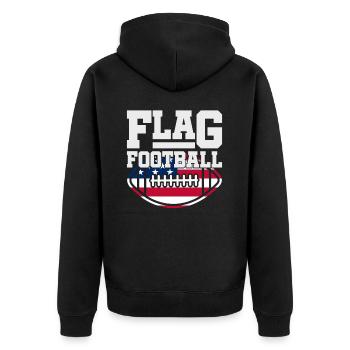 Flag Football Drapeau de l’Amérique - Veste à capuche bio Premium Unisexe - noir - Dos - Nico (187cm)