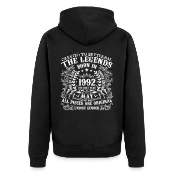 May 1992 Birthday 1992 May Best Year - Unisex Premium Organic Zip Hoodie - black - Back - Nico (187cm)
