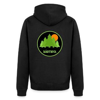 Tyrol du Sud rond, coucher de soleil - Veste à capuche bio Premium Unisexe - noir - Dos - Nico (187cm)