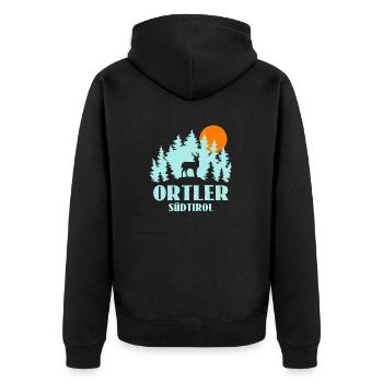 Ortler - Unisex Premium Organic Zip Hoodie - black - Back - Nico (187cm)