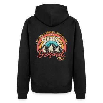 August 2017 August Birthday 2017 August - Unisex Premium Organic Zip Hoodie - black - Back - Nico (187cm)