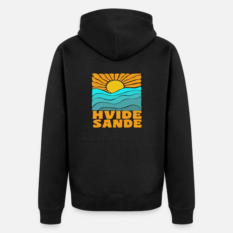 Hvide Sande, Danemark - Veste à capuche bio Premium Unisexe - noir