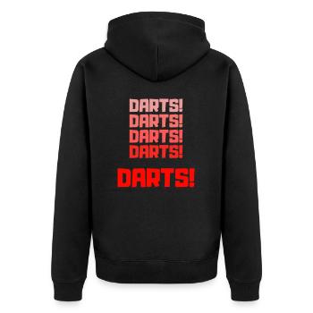 Fléchettes! Fléchettes! Fléchettes! Fléchettes! Fléchettes! - Veste à capuche bio Premium Unisexe - noir - Dos - Nico (187cm)
