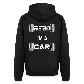 Ich bin ein Auto Kostüm für Halloween - Unisex Premium Bio Zip Hoodie - Schwarz - Hinten - Nico (187cm)