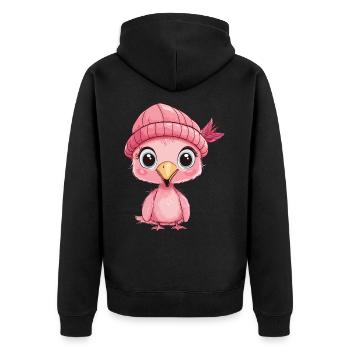 flamant rose mignon mignon bébé enfants animal dessin animé - Veste à capuche bio Premium Unisexe - noir - Dos - Nico (187cm)
