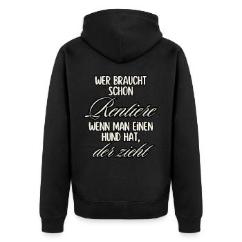 Renne chien chemise drôle disant NOËL - Veste à capuche bio Premium Unisexe - noir - Dos - Nico (187cm)