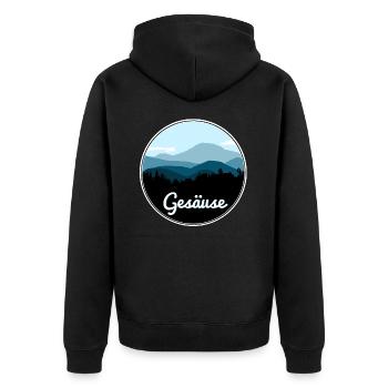 Gesäuse - Unisex Premium Organic Zip Hoodie - black - Back - Nico (187cm)