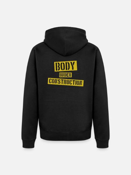 Body under Construction - Unisex Premium Organic Zip Hoodie - black