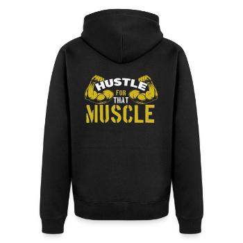 Se démener pour ce muscle - Veste à capuche bio Premium Unisexe - noir - Dos - Nico (187cm)