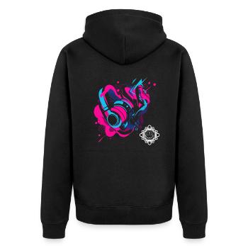 Musik 2 - Unisex Premium Bio Zip Hoodie - Schwarz - Hinten - Nico (187cm)