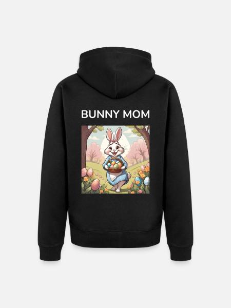 Mom Bunny Easter Bunny Gift - Unisex Premium Organic Zip Hoodie - black