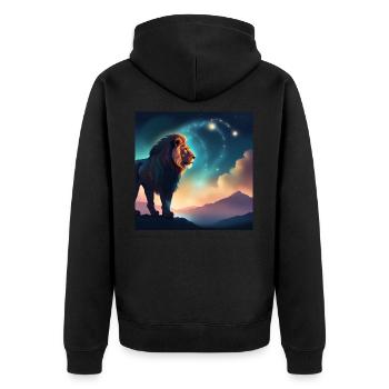 Leo Zodiac Horoscope Gift Idea - Unisex Premium Organic Zip Hoodie - black - Back - Nico (187cm)