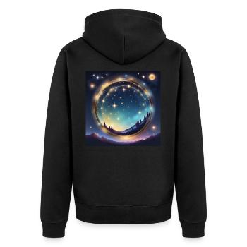 Leo Astrology Leo Gift - Unisex Premium Organic Zip Hoodie - black - Back - Nico (187cm)
