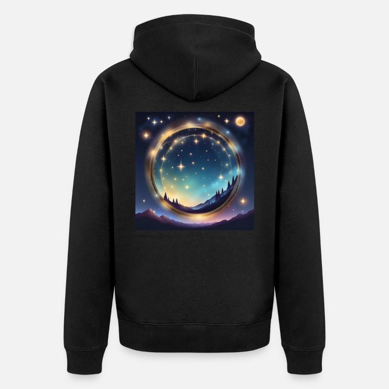 Lion Astrologie Lion Cadeau - Veste à capuche bio Premium Unisexe - noir