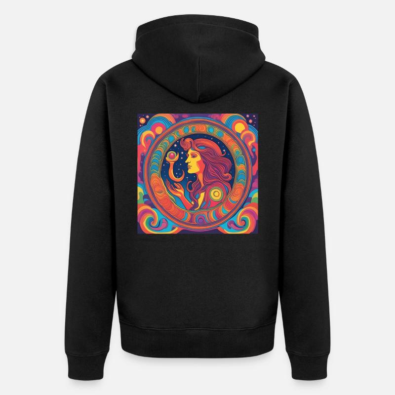 Vierge Star Astrologie Cadeau - Veste à capuche bio Premium Unisexe - noir